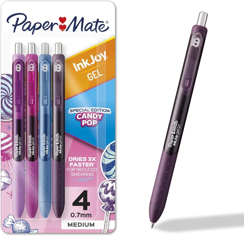 Papermate InkJoy Gel Pens Candy Pop Colors Medium (0.7mm) Point Retractable 4 Count - Image 1